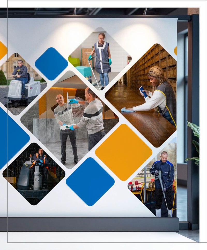 Représentation de l'ensemble des métiers du secteur de la propreté